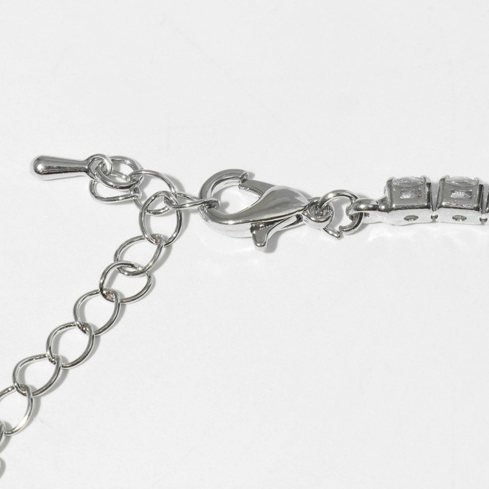 Колье со стразами «Лёд» классика, цвет белый в серебре, 30 см Колье со стразами «Лёд» классика, цвет белый в серебре, 30 см