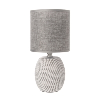 Настольная лампа с абажуром RISALUX &laquo;Наоми&raquo;, Е14, 40 Вт, серо-белый, 13&times;13&times;27 см