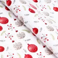 Бумага упаковочная новогодняя &laquo;Красные шарики&raquo;, глянец, двусторонняя, 80 г/м&sup2; , 70&times;100 см