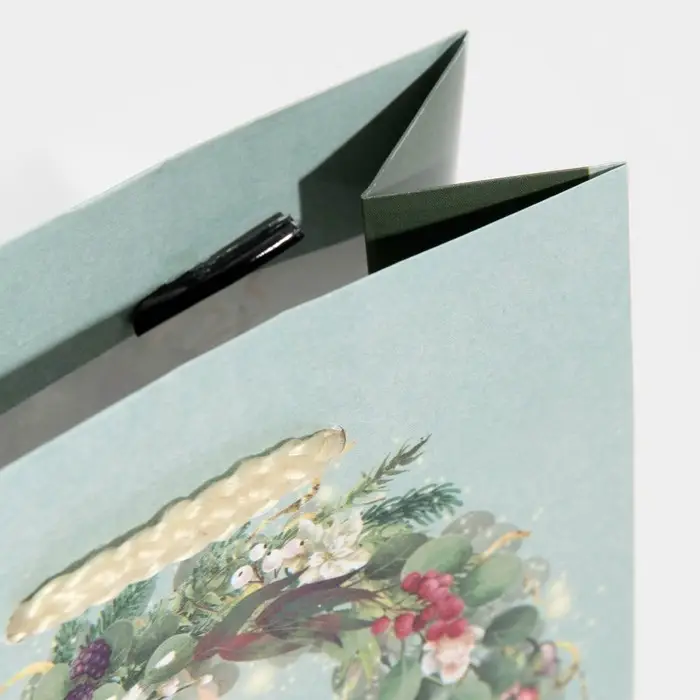 Пакет подарочный новогодний ламинированный &laquo;Новогодний венок&raquo;, S 11.5 х 14.5 х 5.5 см