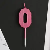 Свеча для торта, цифра &laquo;0&raquo;, 8,5 х 3 см