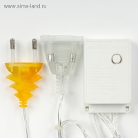 Гирлянда &laquo;Бахрома&raquo; 2.4 &times; 0.9 м с насадками &laquo;Звёзды&raquo;, IP20, прозрачная нить, 138 LED, свечение тёплое белое, 8 режимов, 220 В