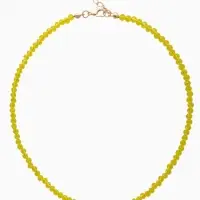 Чокер из бисера &laquo;Хрусталь&raquo;, сердце, жёлтый в золоте, 37 см + 5 см доп, цепочка