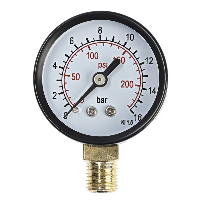 Манометр ZEIN, радиальный, диаметр корпуса 50 мм, 16 бар, 1/4"