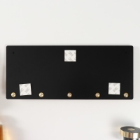 Крючки декоративные дерево "Добро пожаловать" чёрный, зеркальный 3,1х34х14,4 см