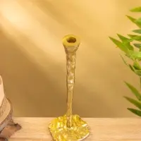 Подсвечник "Капель" алюминий 30 см, цв. золото