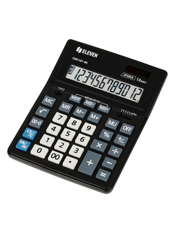 Калькулятор настольный Eleven Business Line CDB1201-BK, 12 разрядов, двойное питание, 155 х 205 х 35мм, черный