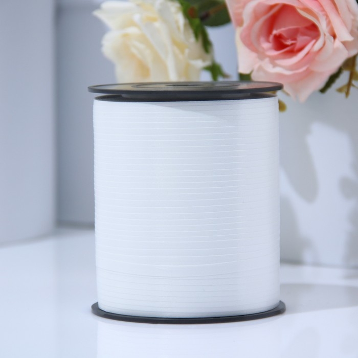 Лента для декора и подарков 0,5 см х 500 м, белая Лента для декора и подарков 0,5 см х 500 м, белая