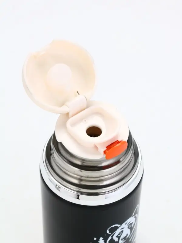 Термос "Calm and happy", чёрный, 600мл