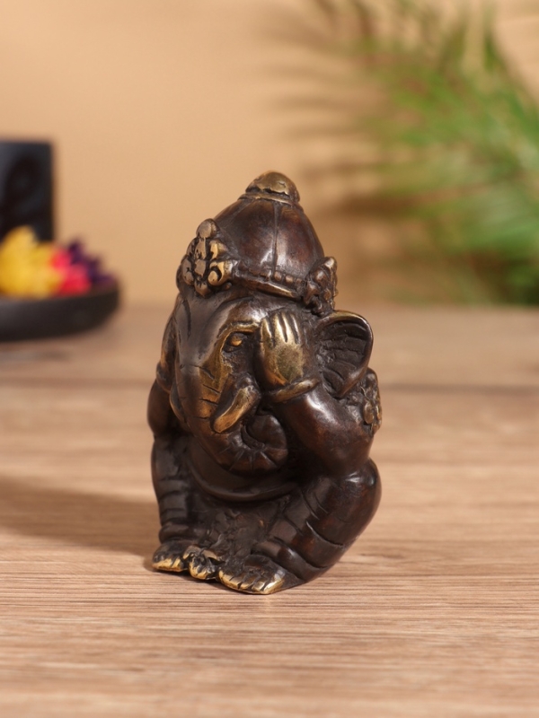 Сувенир бронза "Ганеша" 5х5х8 см