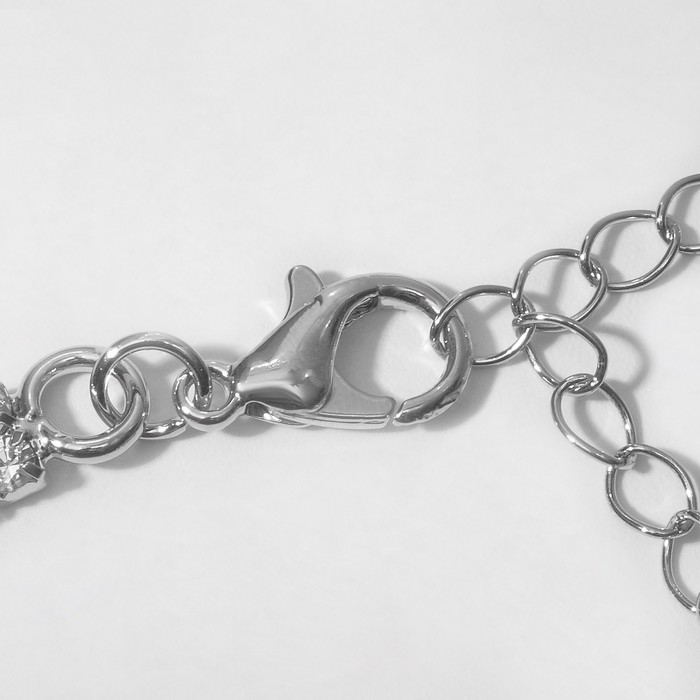 Колье &laquo;Водопад&raquo; сталактиты, цвет белый в серебре, 30 см