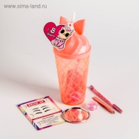 Подарочный набор для макияжа бровей &laquo;Милая альпака&raquo;, пинцет, кисть для макияжа, зеркало, трафарет, BEAUTY FOX