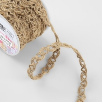 Тесьма декоративная холщовая &laquo;Коса&raquo;, 10 мм, 10 &plusmn; 0,5 м, цвет бежевый