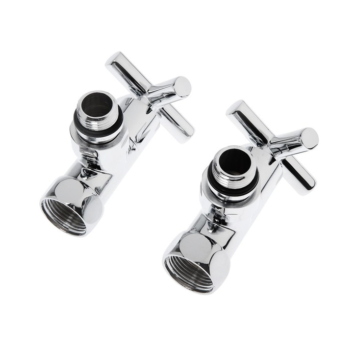 Вентиль угловой для полотенцесушителя TIM KV10-LFM032, 3/4 Вентиль угловой для полотенцесушителя TIM KV10-LFM032, 3/4"х1/2", вн/нр, ручка крест, 2 шт.