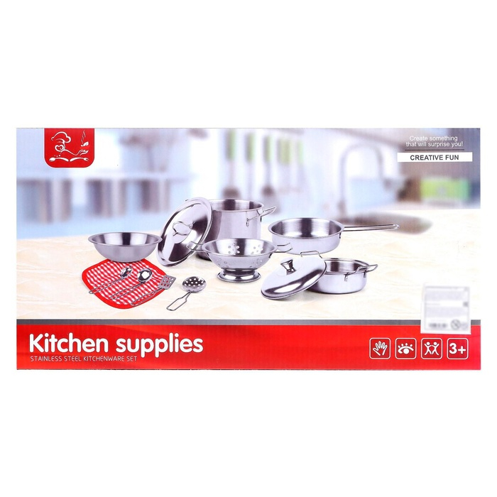 Набор металлической посуды &laquo;Шеф-повар&raquo;, 12 предметов