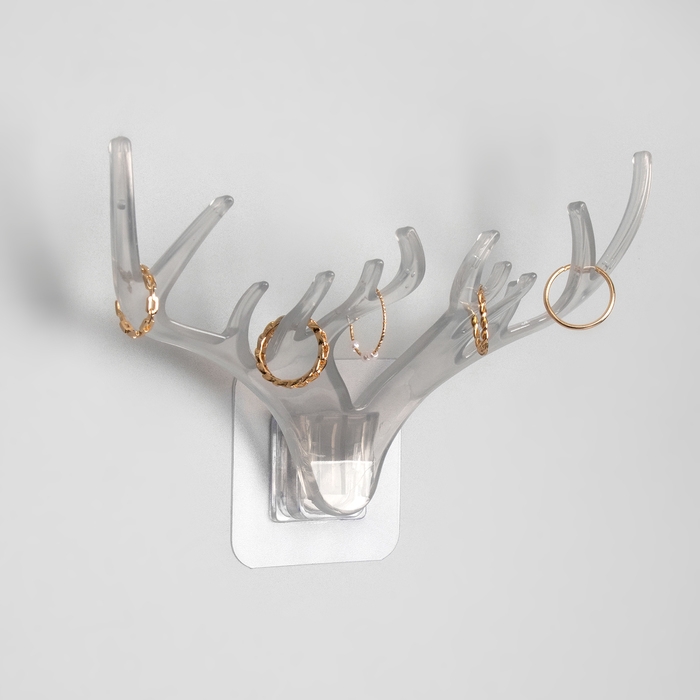 Органайзер настенный универсальный «Рога», 17,8×3,2×12 см, цвет прозрачно-серый Органайзер настенный универсальный «Рога», 17,8×3,2×12 см, цвет прозрачно-серый