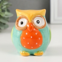 Копилка керамика "Яркий совёнок в горошек" 7,5х7,5х9 см Копилка керамика "Яркий совёнок в горошек" 7,5х7,5х9 см