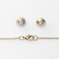 Гарнитур 2 предмета: серьги, кулон &laquo;Роса&raquo; цветочная, цвет сине-белый в золоте, 48 см