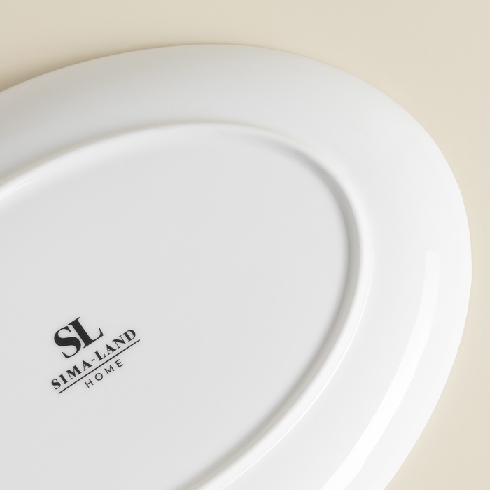 Тарелка для подачи SL Home &laquo;Каскарон&raquo;, 25,4&times;18,5&times;2,5 см, овальная, костяной фарфор, белая