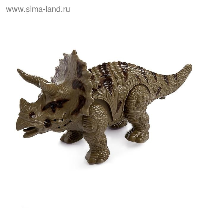 Динозавр &laquo;Трицератопс&raquo;, работает от батареек, световые и звуковые эффекты, МИКС