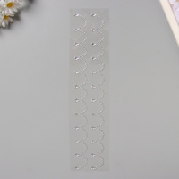 Наклейка пластик стразы "Подвесы" серебро 35х8 см