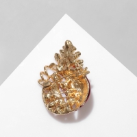 Брошь &laquo;Гранат&raquo; в разрезе, цвет красный в золоте