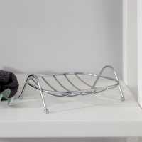 Мыльница на ножках Доляна &laquo;Сибарит&raquo;, 12&times;9.5&times;4 см, хромированная