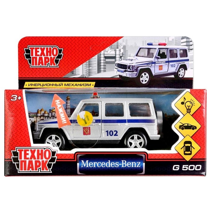 Машина металлическая инерционная Mercedes-Benxz G-class &laquo;Полиция&raquo; 12 см, световые и звуковые эффекты