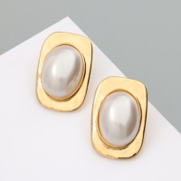 Серьги с жемчугом «Атмосфера» прямоугольник, цвет белый в золоте Серьги с жемчугом «Атмосфера» прямоугольник, цвет белый в золоте