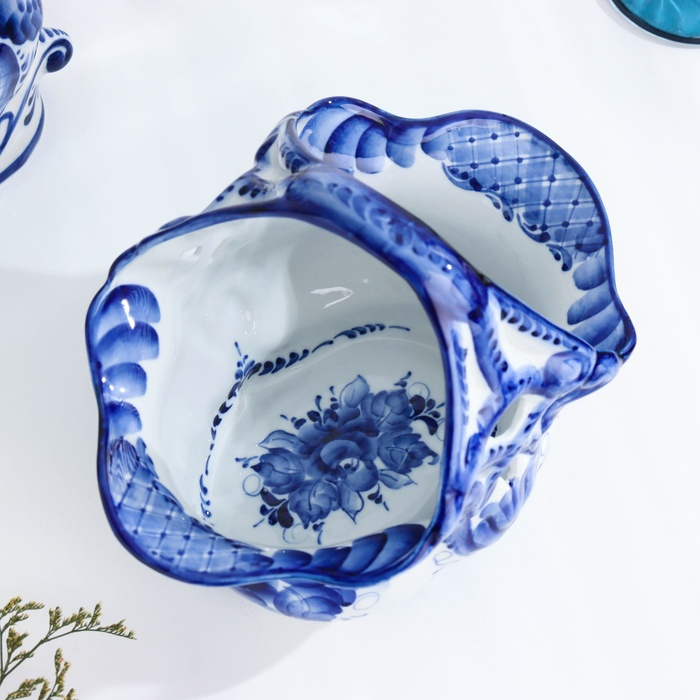 Конфетница &laquo;Весна&raquo;, 21&times;13&times;18 см, гжель