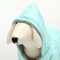 Комбинезон "нежный путь" на меховом подкладе, размер L  (ДС 35, ОШ 35, ОГ 45 см), голубой