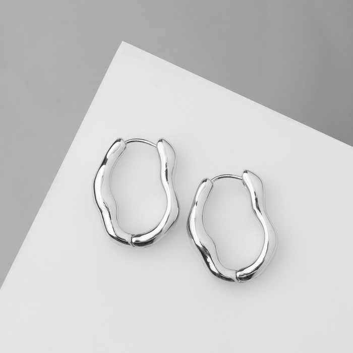 Серьги металл &laquo;Богема&raquo; вираж изгиб, цвет серебро