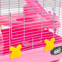 Клетка для грызунов "Пижон", 31 х 24 х 46 см, розовая