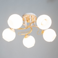 Люстра "Амелия" 5х60вт Е27 бело золотой 46х46х22см Люстра "Амелия" 5х60вт Е27 бело золотой 46х46х22см