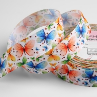 Лента репсовая &laquo;Бабочки&raquo;, 25 мм, 18 &plusmn; 1 м, разноцветная