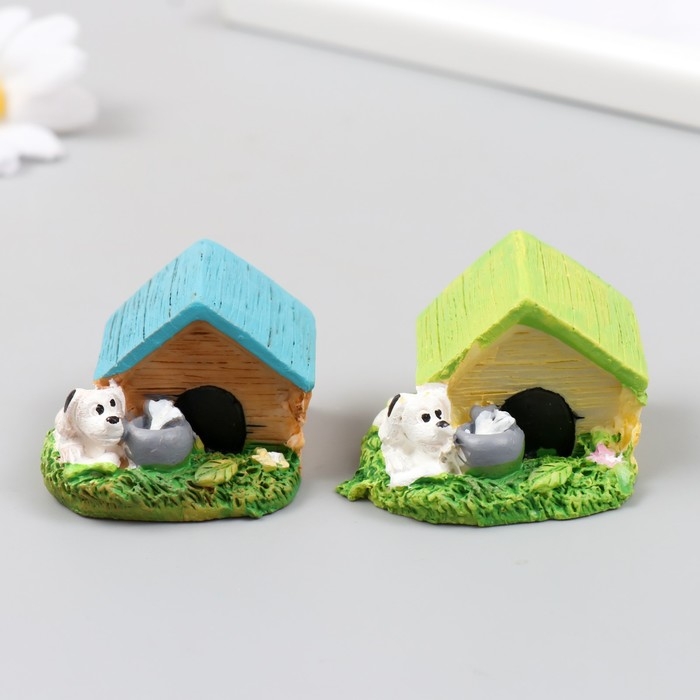 Фигурка для флорариума полистоун Фигурка для флорариума полистоун "Пёсик у будки" МИКС 4,5х4х3,2 см