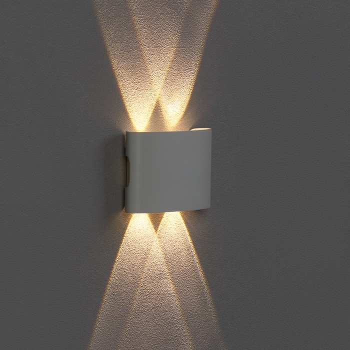 Светильник фасадный &laquo;Полусфера&raquo;, FSD-009, 4Вт, 3000К, 2 луча, IP65, 220В, металл, белый