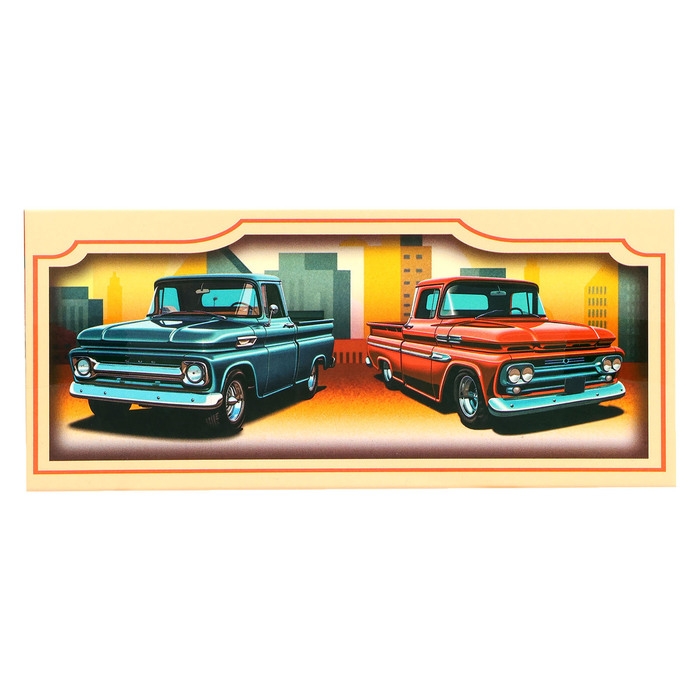 Машина &laquo;Ретро пикап&raquo;, металлическая, инерция, открываются двери, световые и звуковые эффекты, 1:32, цвет красный