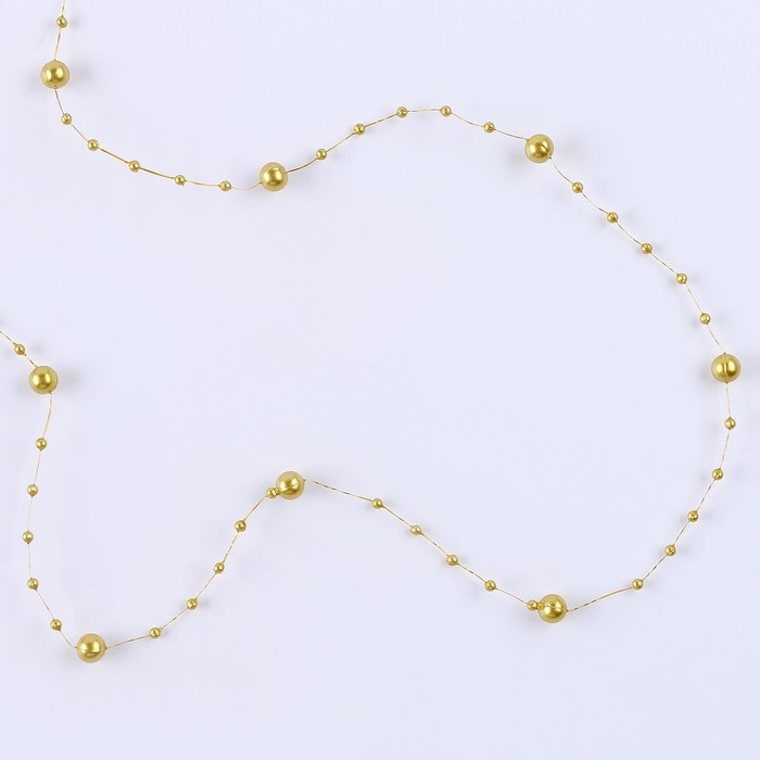 Леска для декора с бусинками, длина &mdash; 4,8 м, цвет золотой