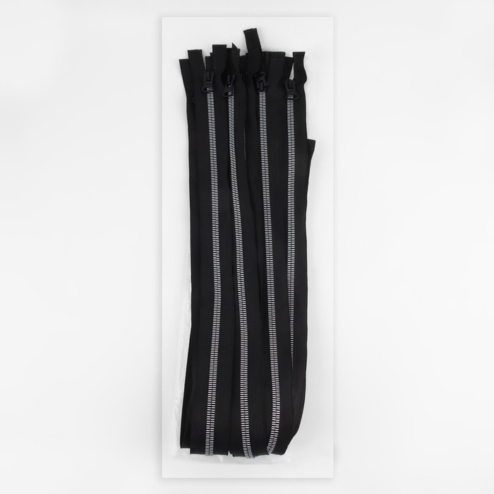 Молния &laquo;Трактор&raquo;, №8, разъёмная, замок автомат, 80 см, цвет чёрный/белый, цена за 1 штуку