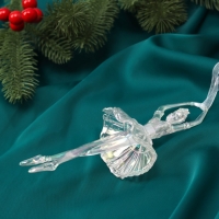 Ёлочная игрушка &laquo;Зимнее волшебство. Балерина пышная юбка перелив&raquo; пластик, 17х7,5 см, прозрачный