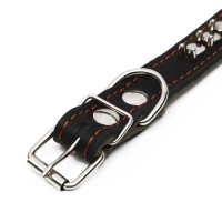 Ошейник комбинированный кожа/брезент "Ёж", 55 х 2.5 см, ОШ 35-45 см, чёрный Ошейник комбинированный кожа/брезент "Ёж", 55 х 2.5 см, ОШ 35-45 см, чёрный