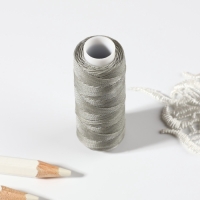 Нитки вощёные, круглые, 300D/3, 0,35 мм, 60 &plusmn; 2 м, цвет серый