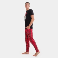Пижама новогодняя мужская KAFTAN "Дед Мороз", цвет красный/чёрный, размер 50 Пижама новогодняя мужская KAFTAN "Дед Мороз", цвет красный/чёрный, размер 50