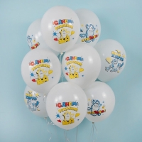 Шар латексный 12" &laquo;Буба&raquo;, белый, пастель, 1-сторонний, набор 25 шт., МИКС