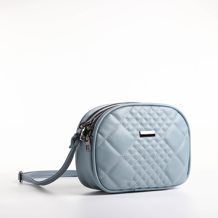 Сумка женская кросс-боди на молнии, цвет серо-голубой Сумка женская кросс-боди на молнии, цвет серо-голубой