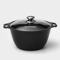 Набор кухонной посуды &laquo;Традиция №1&raquo;, антипригарное покрытие, крышка, цвет чёрный