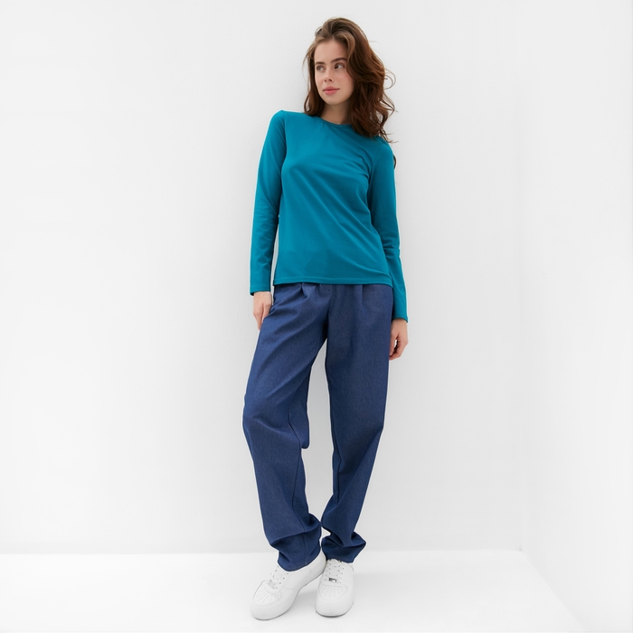 Лонгслив женский MINAKU: Basic line цвет изумруд, размер 50 Лонгслив женский MINAKU: Basic line цвет изумруд, размер 50