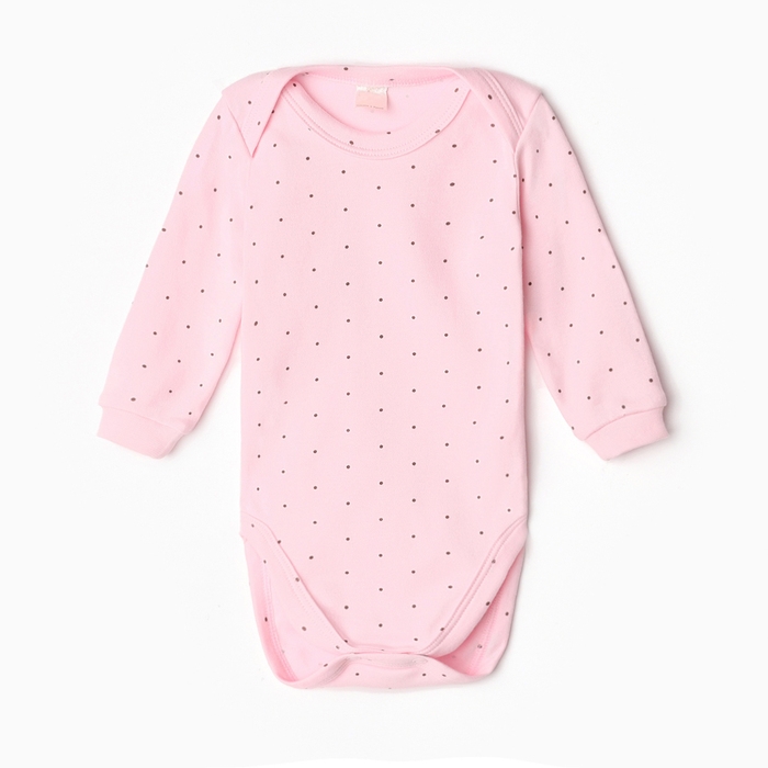 Боди детское, цвет розовый/горошек, рост 74 см