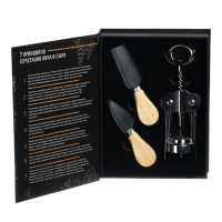 Набор для вина и сыра &laquo;Для идеального вечера&raquo;: ножи 2 шт., штопор